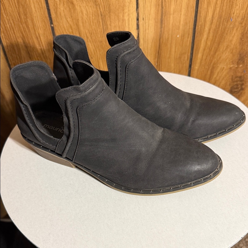 Maurices Black Faux Leather Ankle Boots – Women’s 8.5